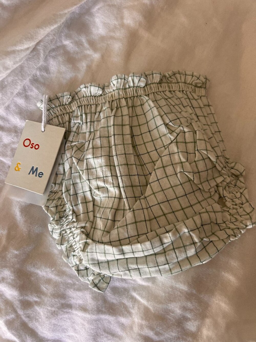 NWT Oso & Me Green Check Bloomers